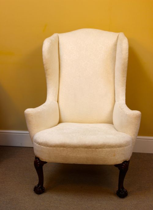 19thc. Walnut Wing Armchair