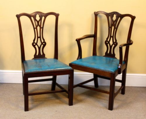 Set of Eight 19thc. Mahogany Dining Chairs