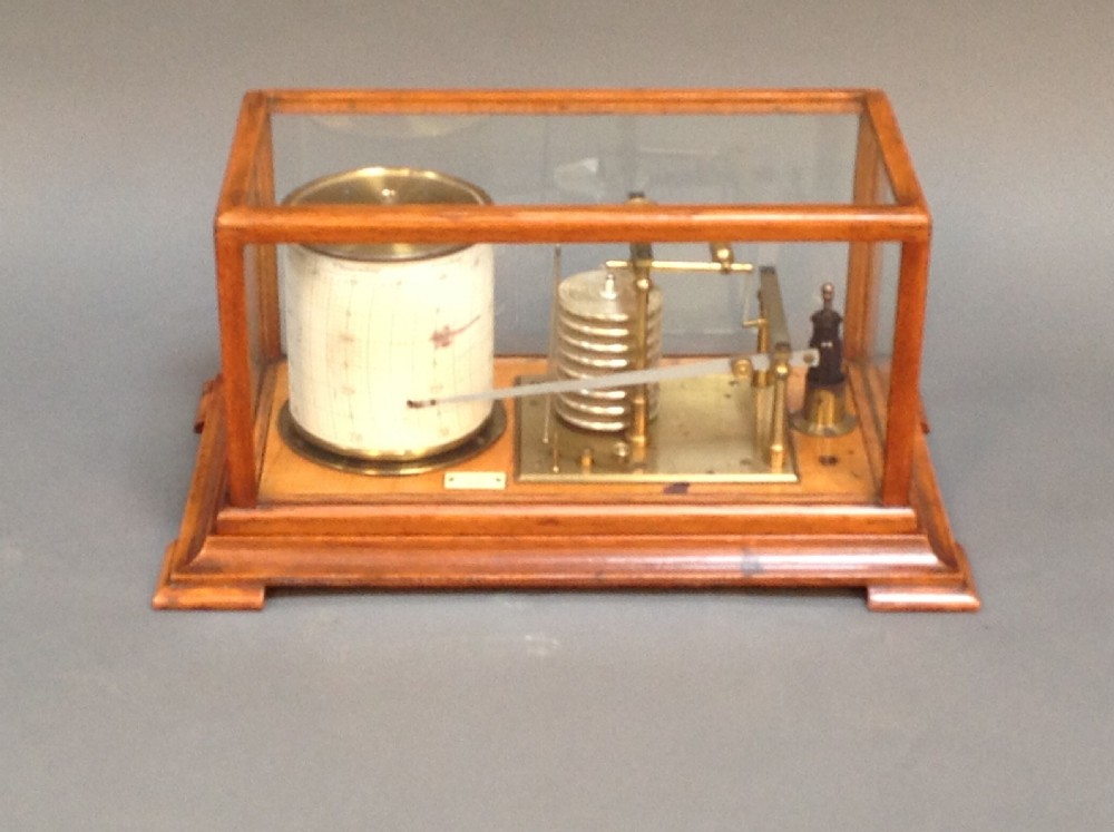Short & Mason 7 Day Barograph in Oak Case with Stand