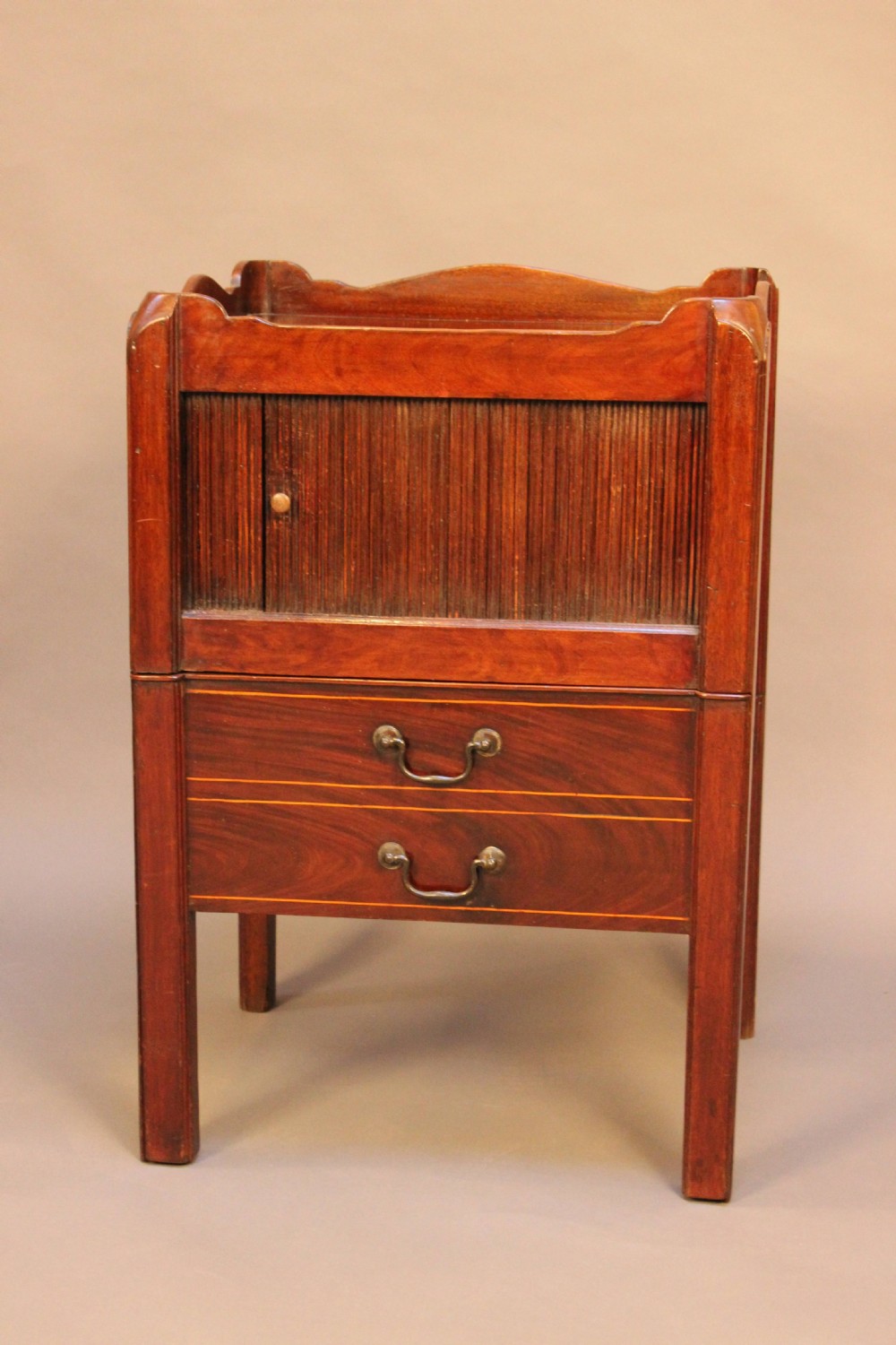 19thc. Mahogany Tray Top Bedside Cabinet