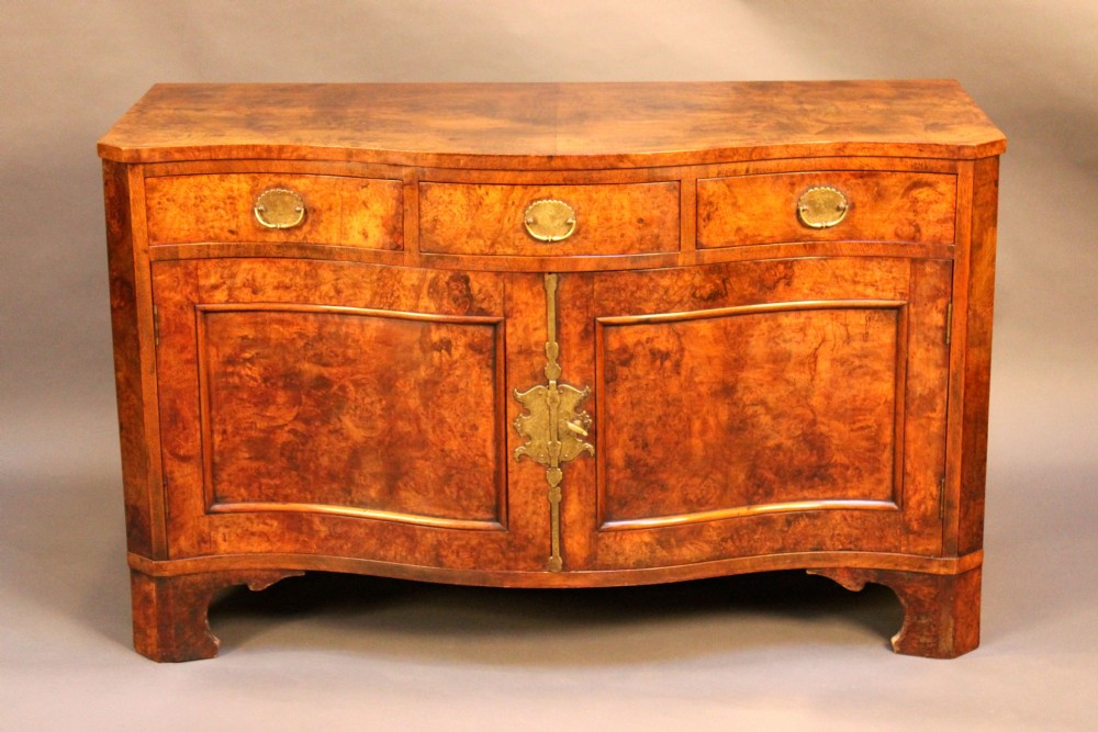 19thc. Walnut Serpentine Cabinet Chest