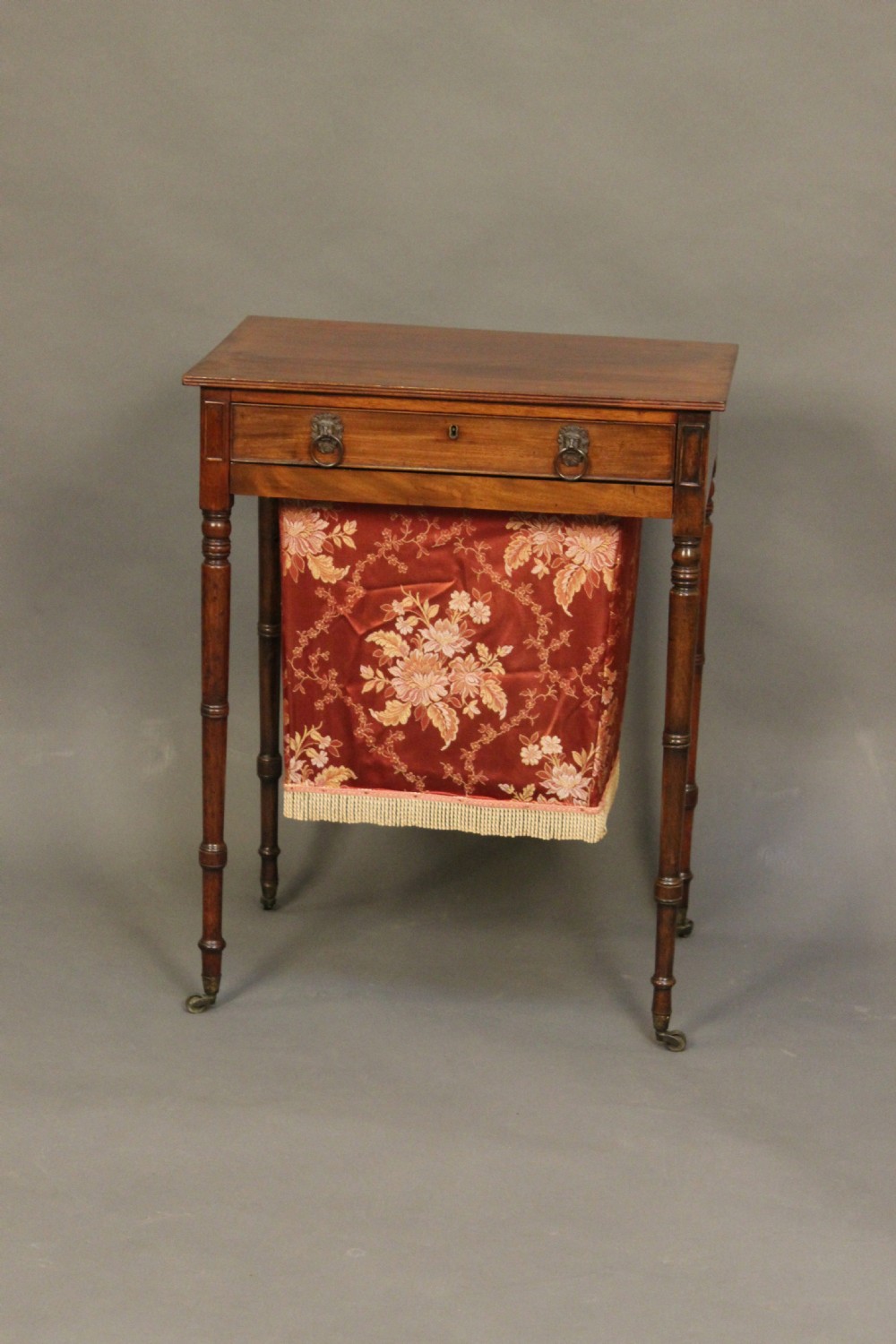 Early 19thc Mahogany Two Drawer Work Table