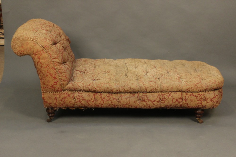 19thc Mahogany Legged Chaise Longue 