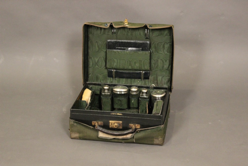 19thc Vanity Set Dressing Case