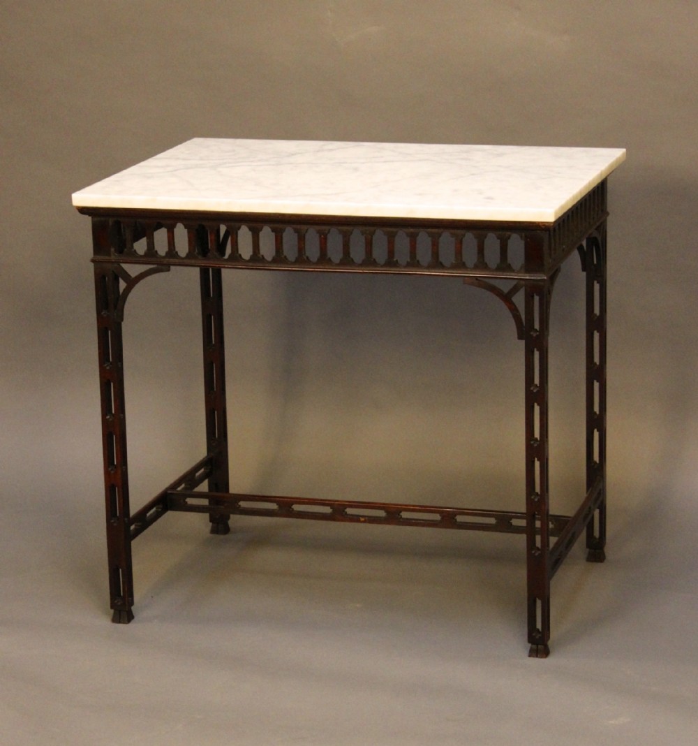 19thc Mahogany Marble Topped Table