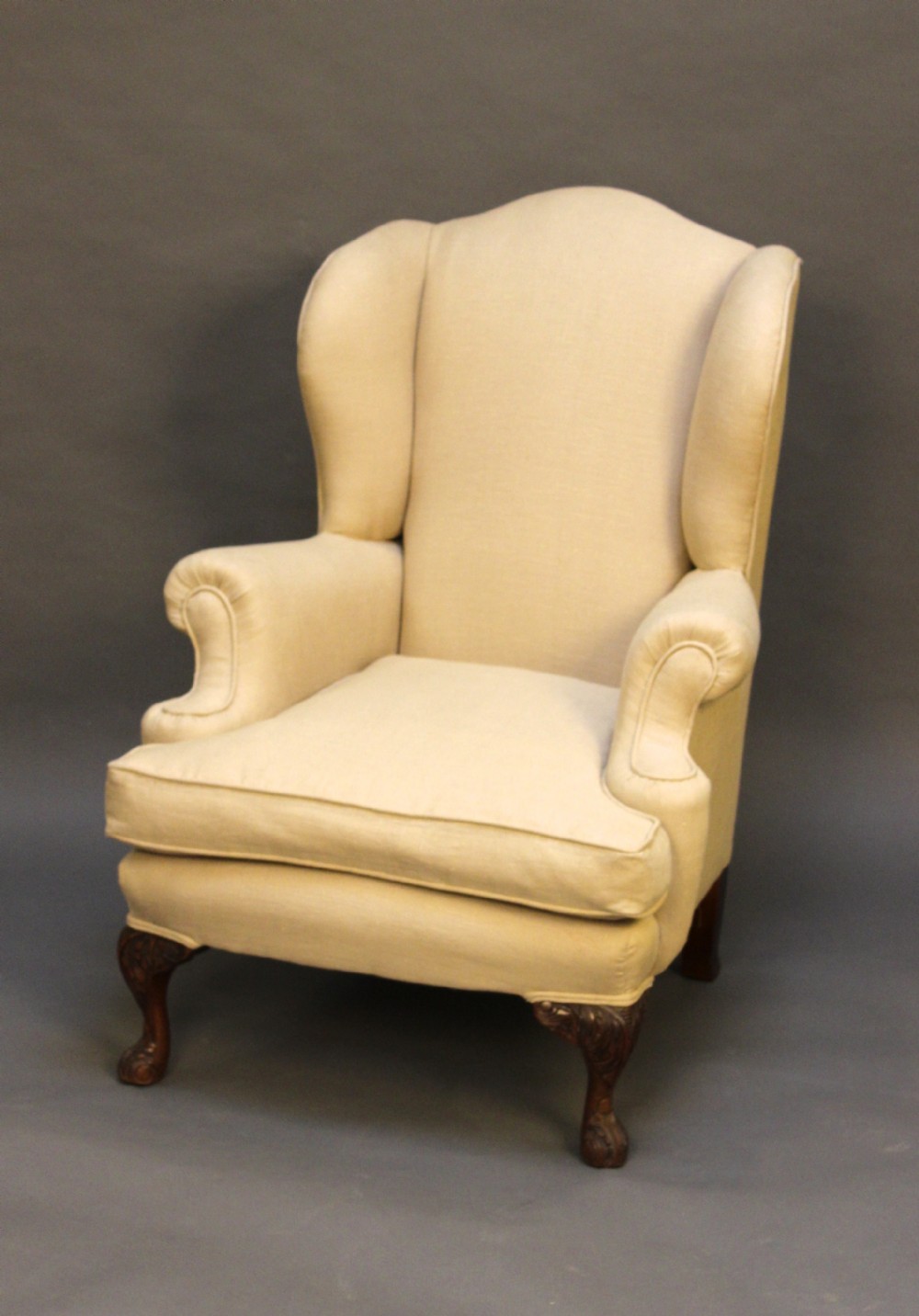19thc Walnut Wing Armchair