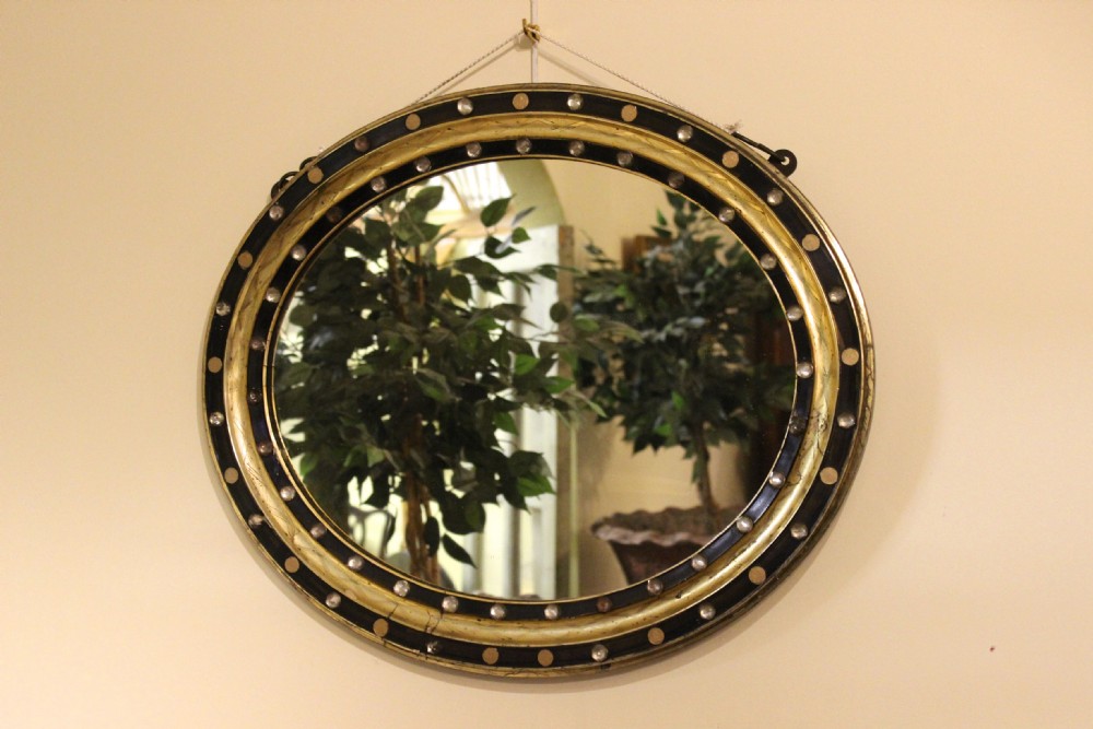 Late 19th c Irish Ebonized and Gilded Mirror