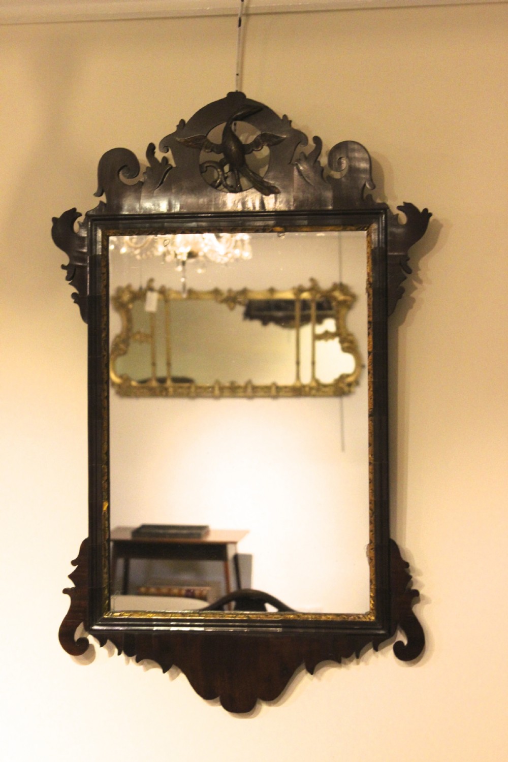 19thc Mahogany Fret Work Mirror