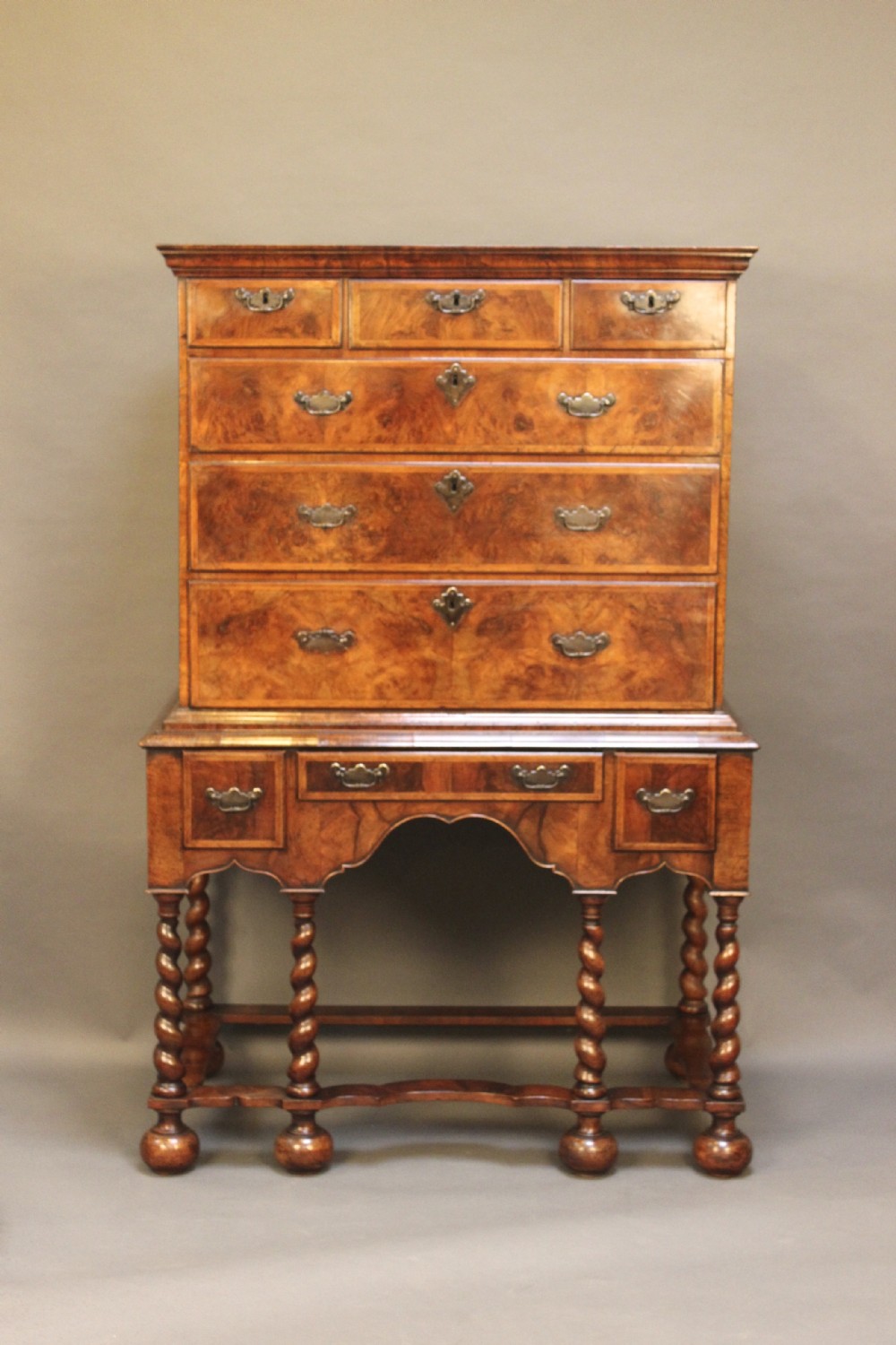 18thc Walnut Chest on Stand 