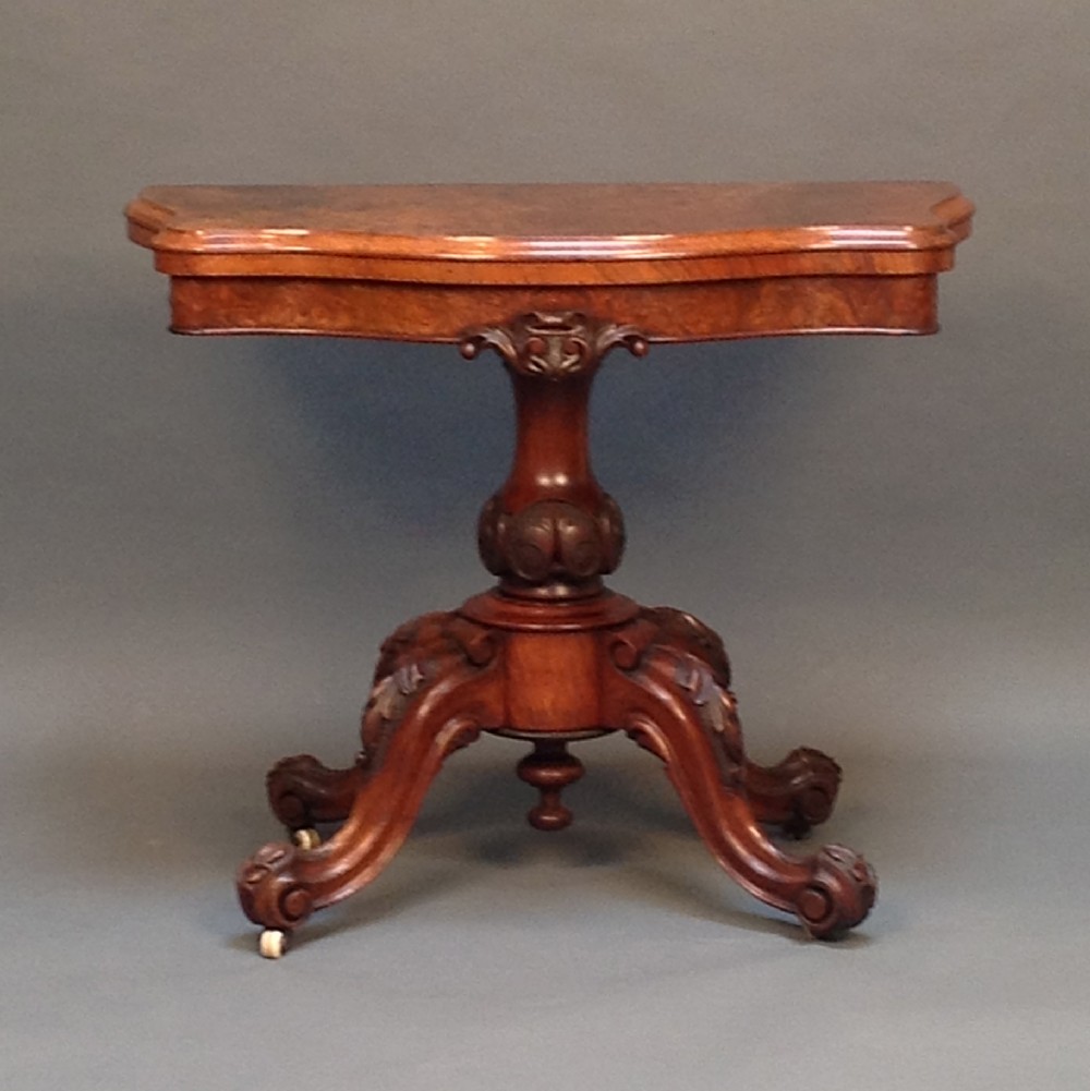 19thc Walnut Card Table