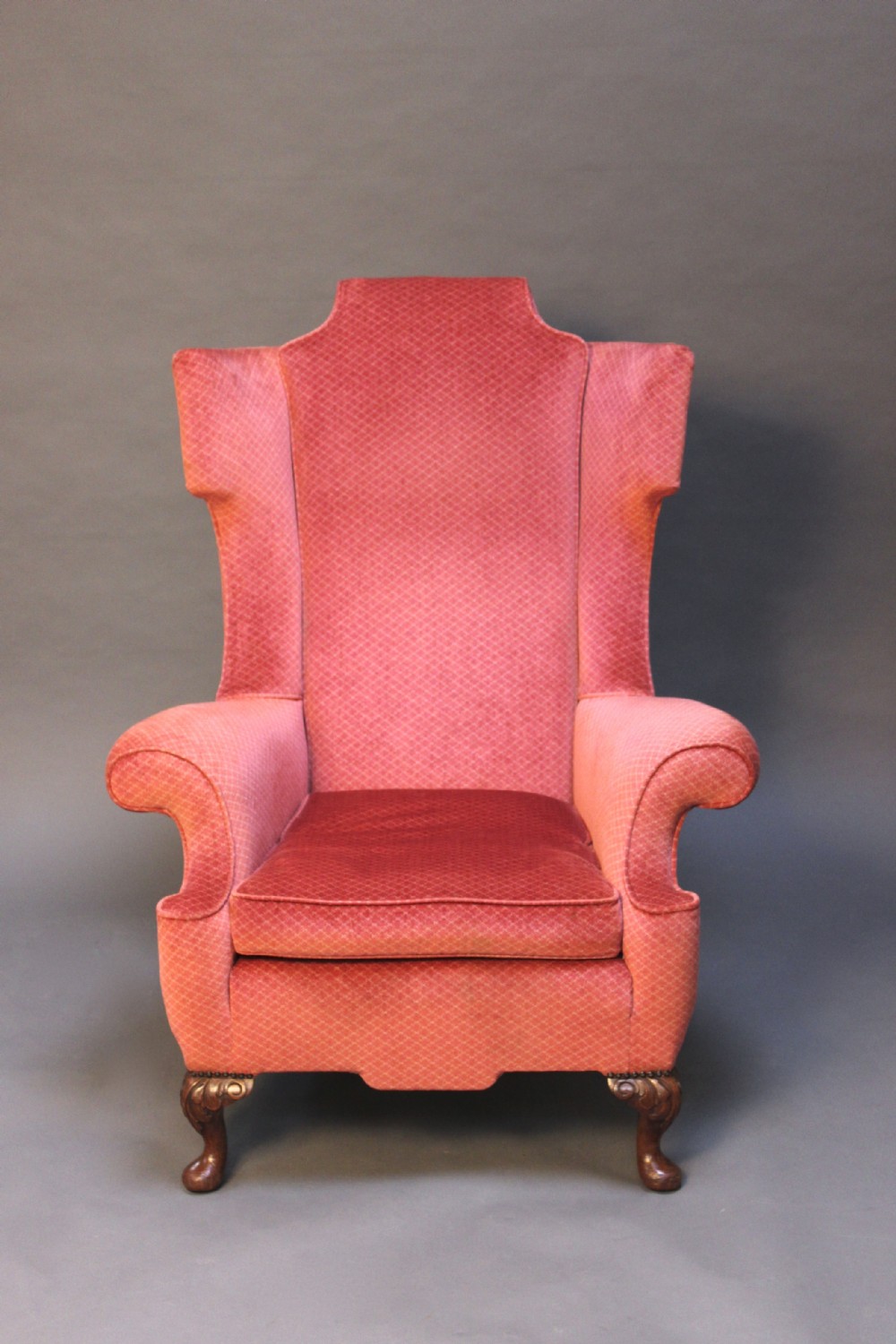 A 19thc Fabulously curvaceous Walnut Wing Armchair