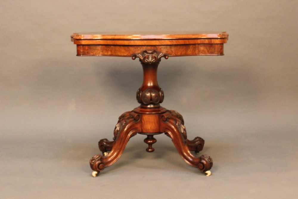 A Mid 19thc Walnut Card Table 