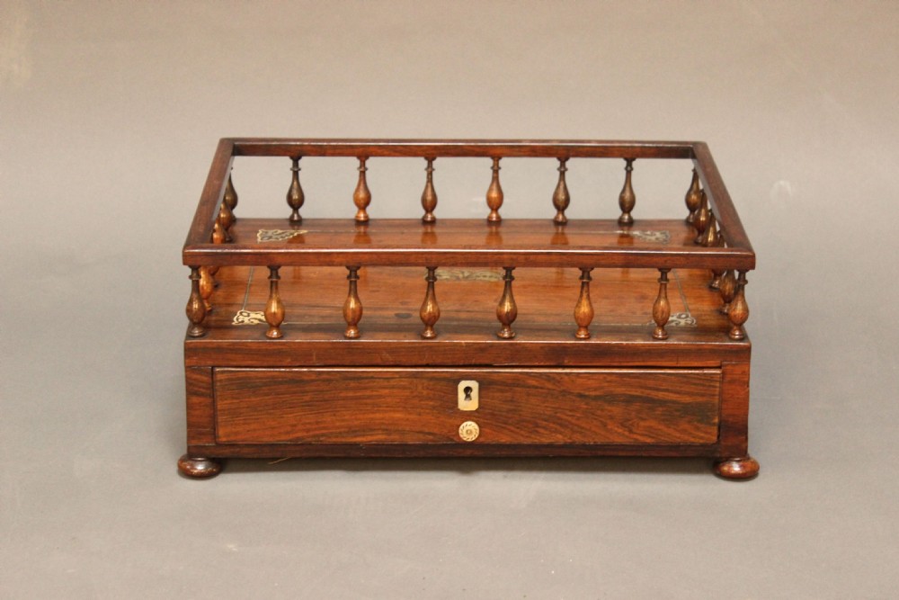 19thc Rosewood Book Trough and Sewing Cabinet