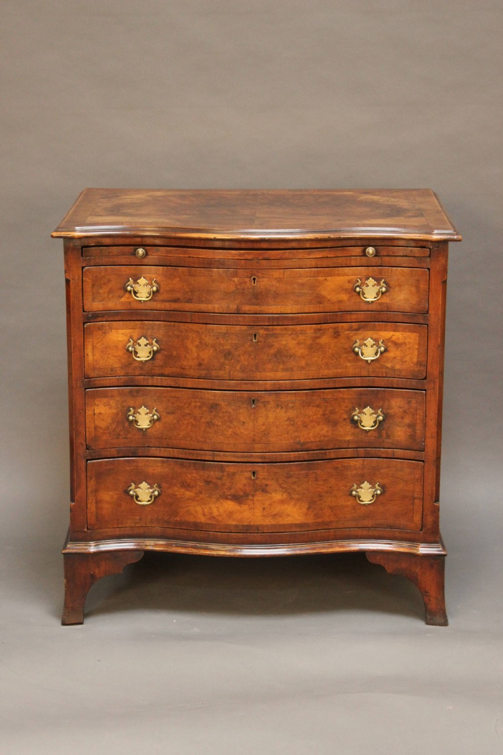 Late 19thc Walnut Serpentine Chest of Drawers