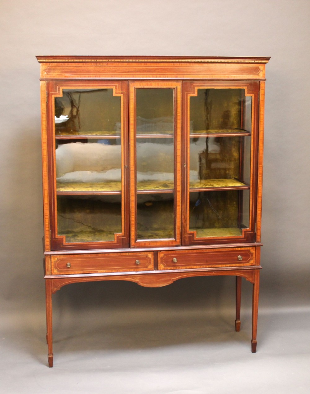 Edwardian Mahogany Display Cabinet on Stand