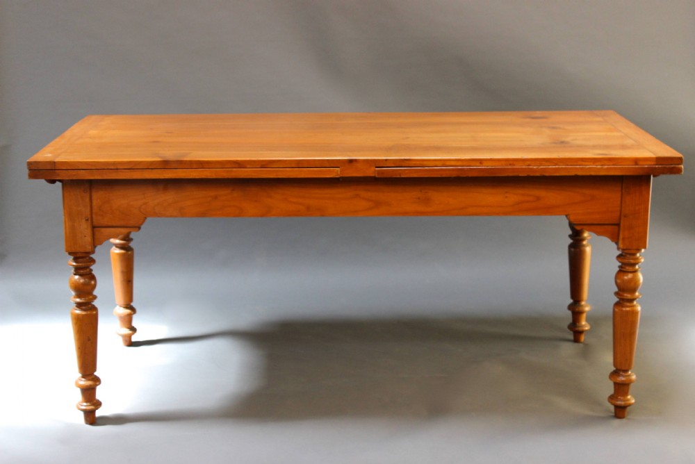 19thc French Cherry Wood Extendable Table