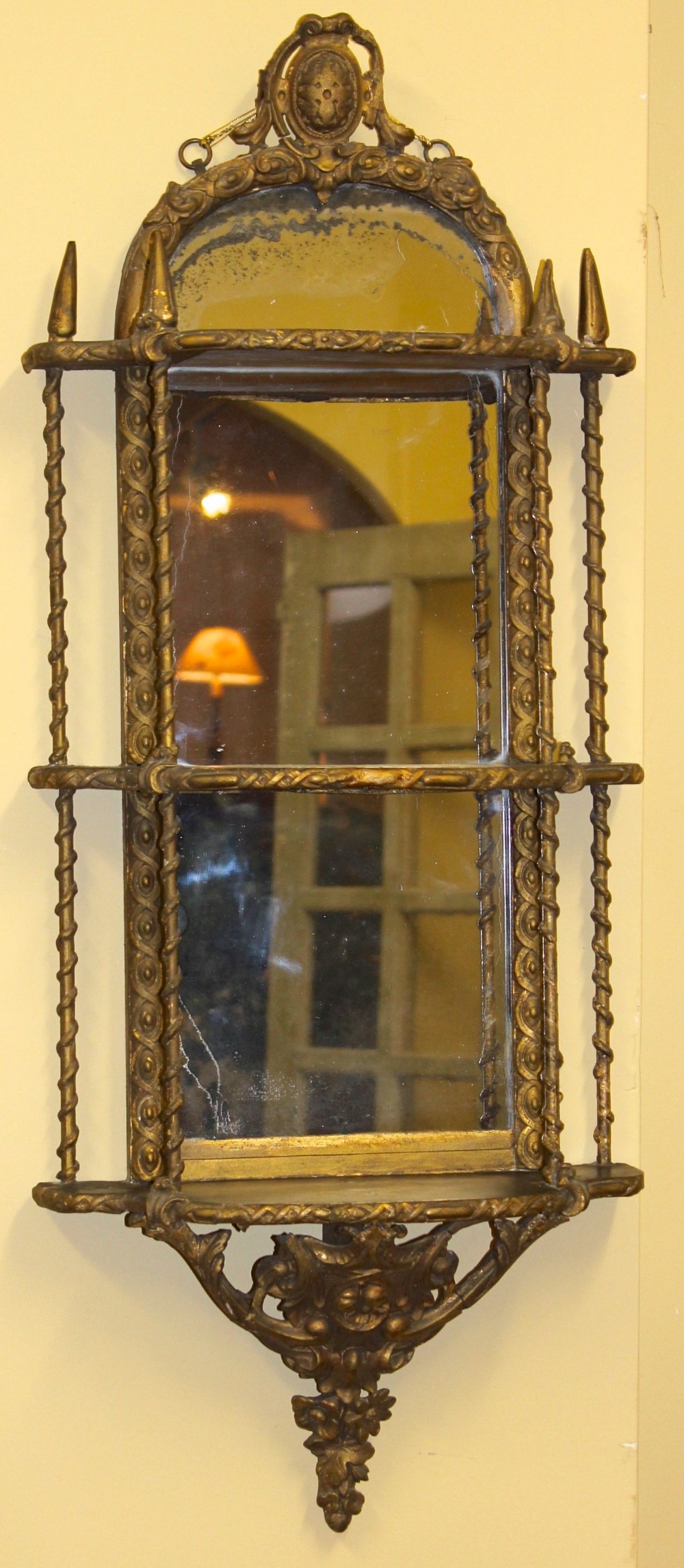 19thc Three Tiered Gilt Mirror