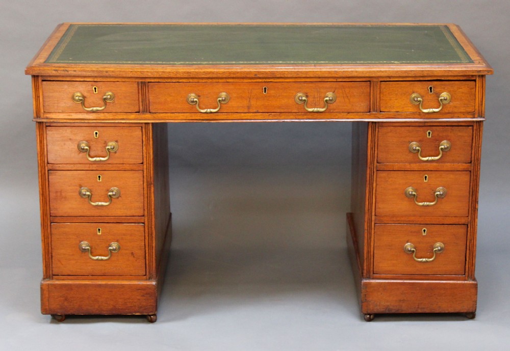 Late 19thc Mahogany Pedestal Desk