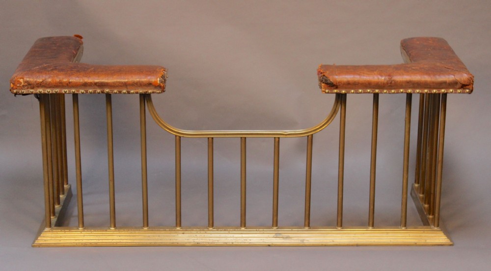 Edwardian Brass and Leather Club Fender