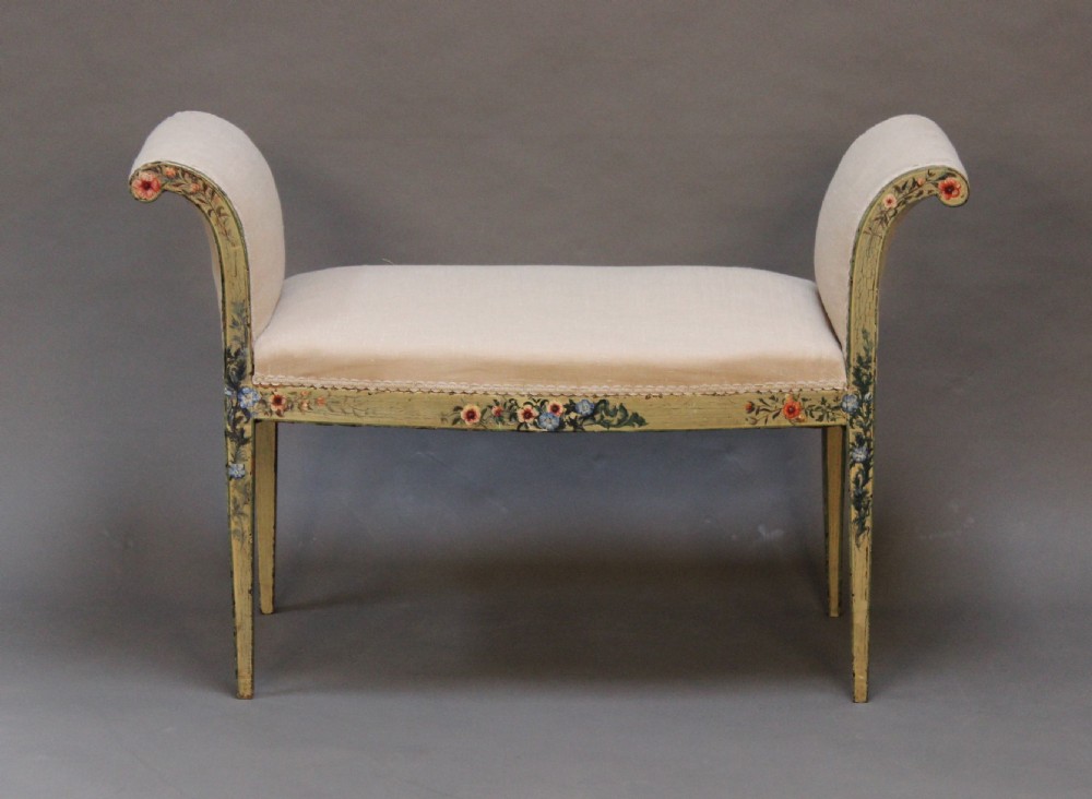 Late 19thc. Upholstered Painted Window Seat