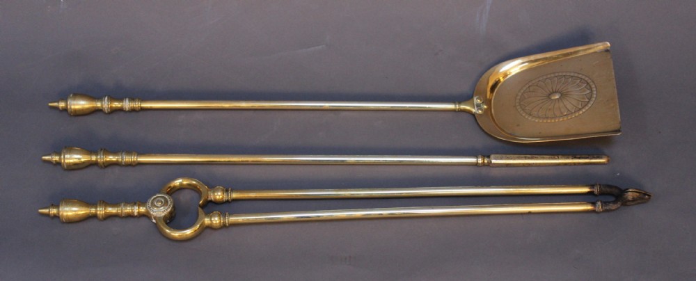 Set of Late 19thc. Brass Fire Irons
