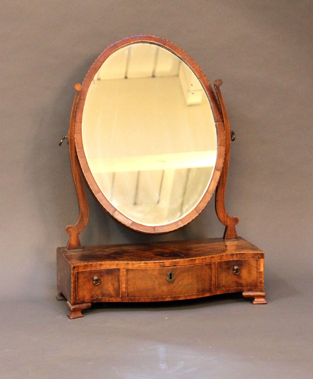 A Regency 3 Drawer Oval Dressing Mirror 