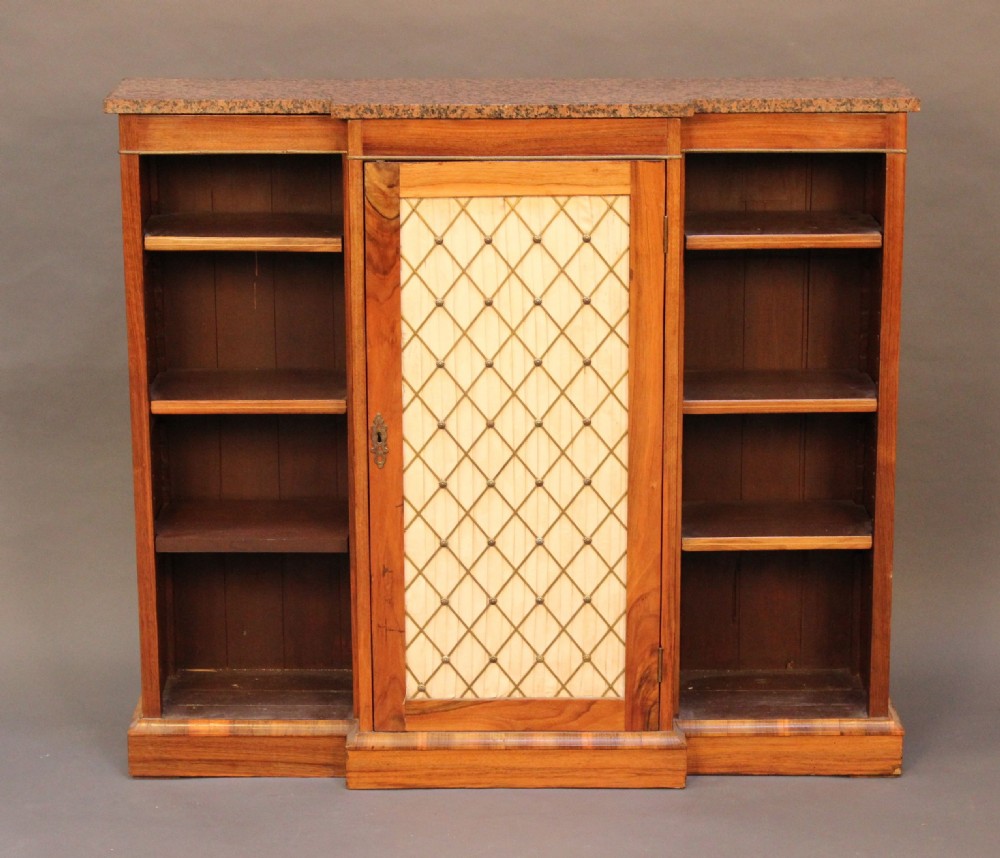 19thc Walnut break fronted Bookcase