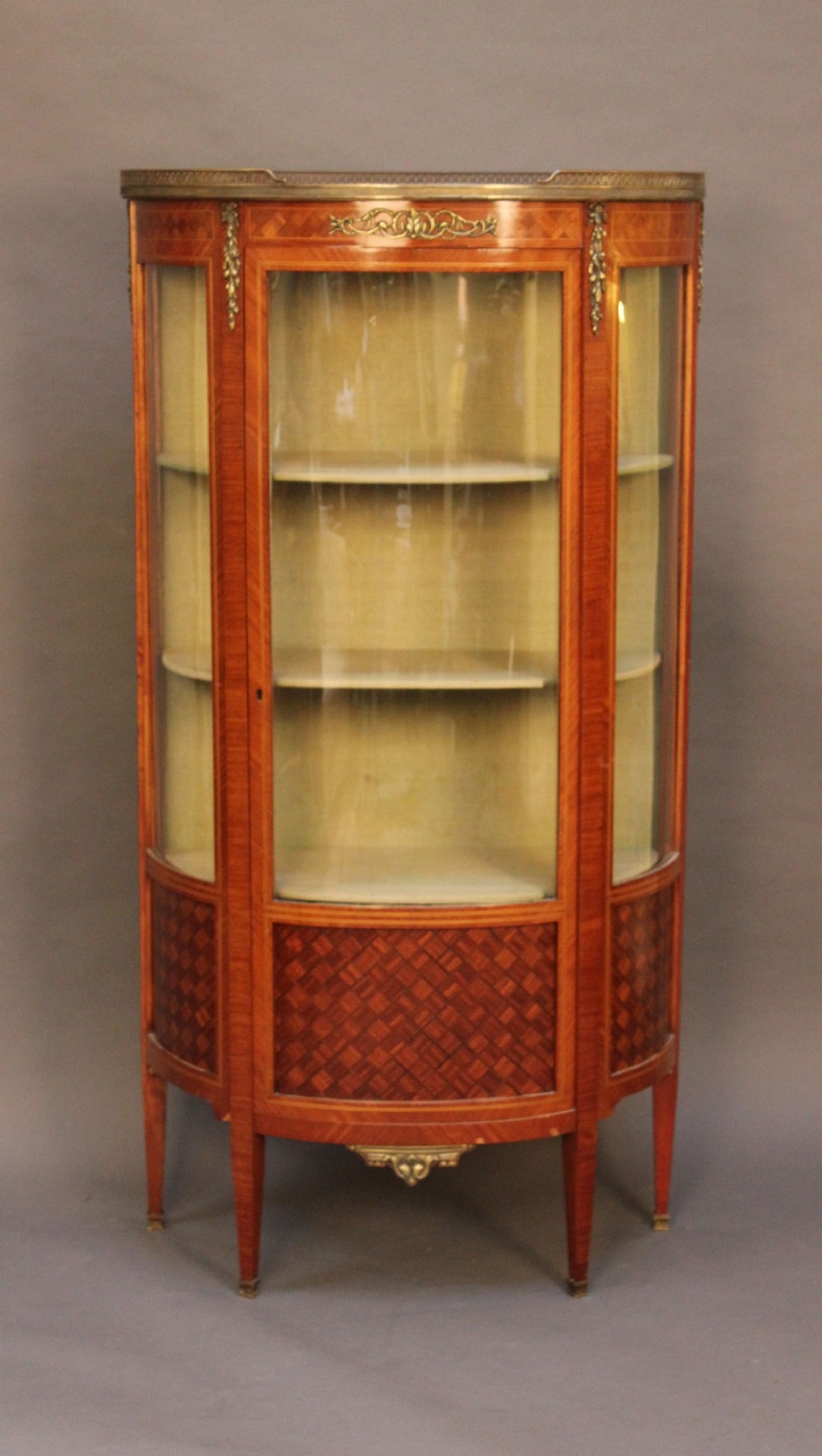 19thc Walnut Vitrine display Cabinet