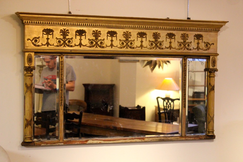 19thc. Gilt Over Mantle Mirror