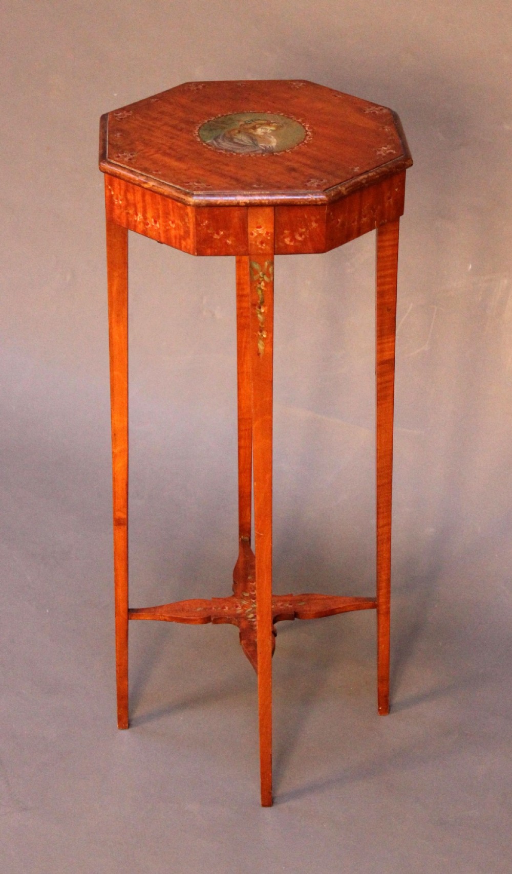 A Late 19thc. Satinwood Small Octagonal Table