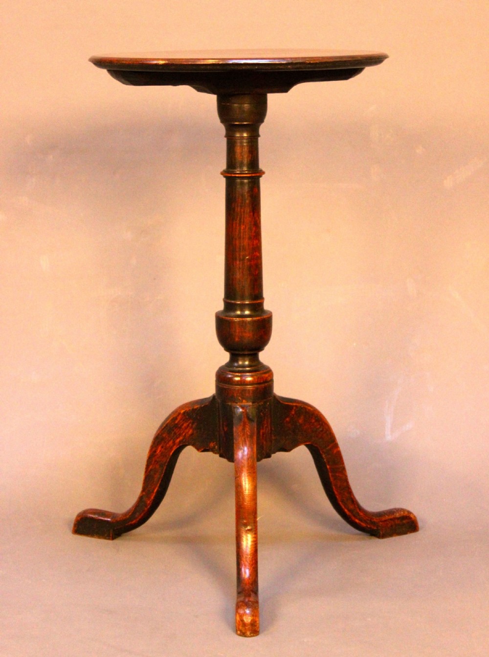 A good 18thc. Mahogany & Oak Tripod Table.