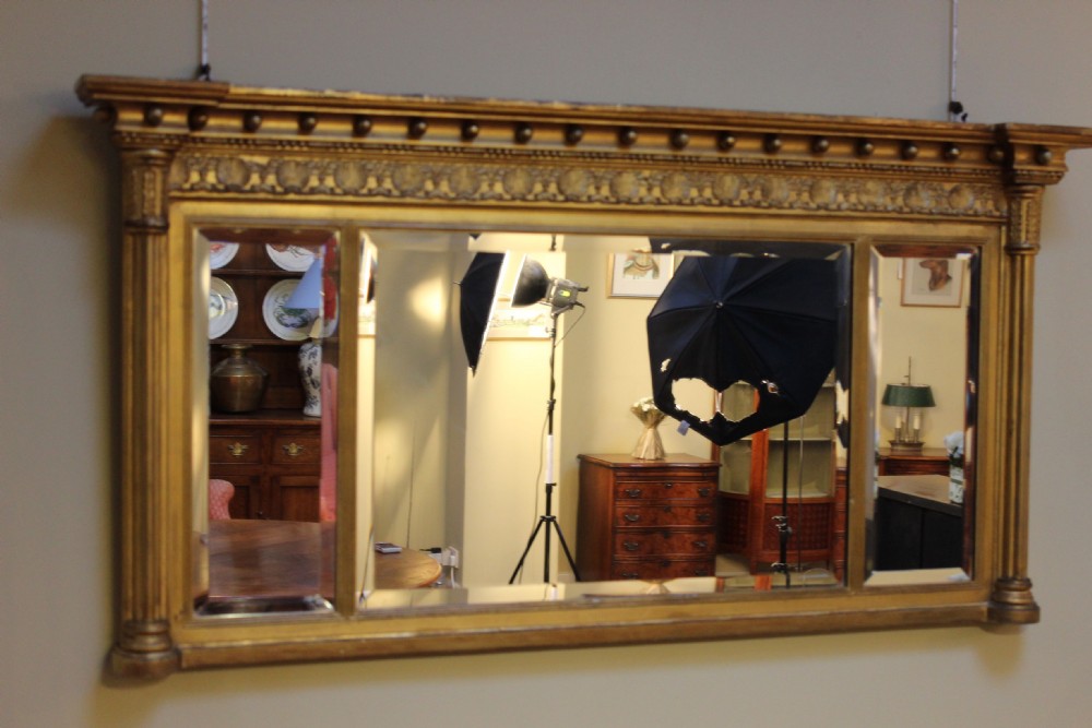19thc. Gilt Over Mantle Mirror