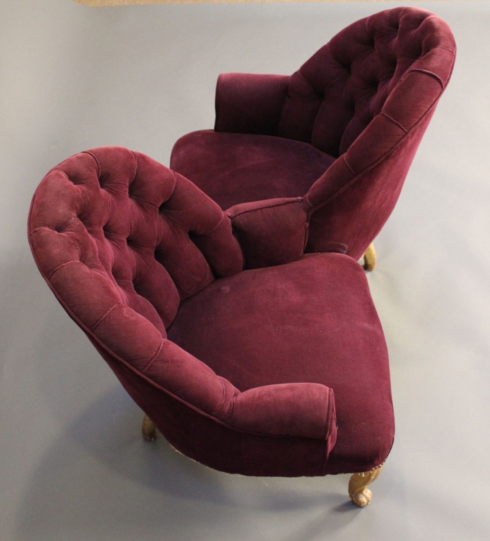 19thc. Gilded Love Seat
