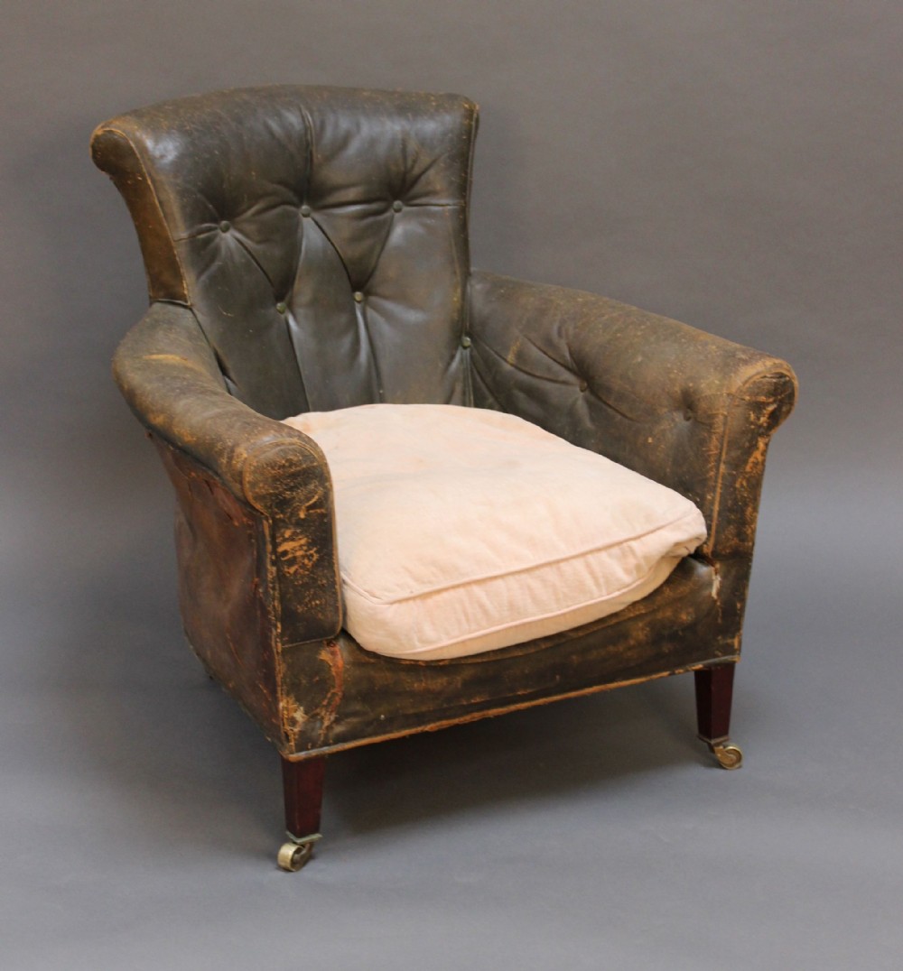 Victorian Leather Bergere Chair
