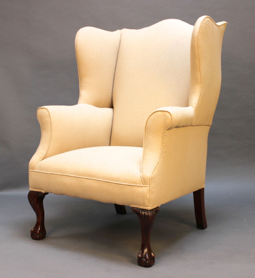 19thc walnut Wing Armchair