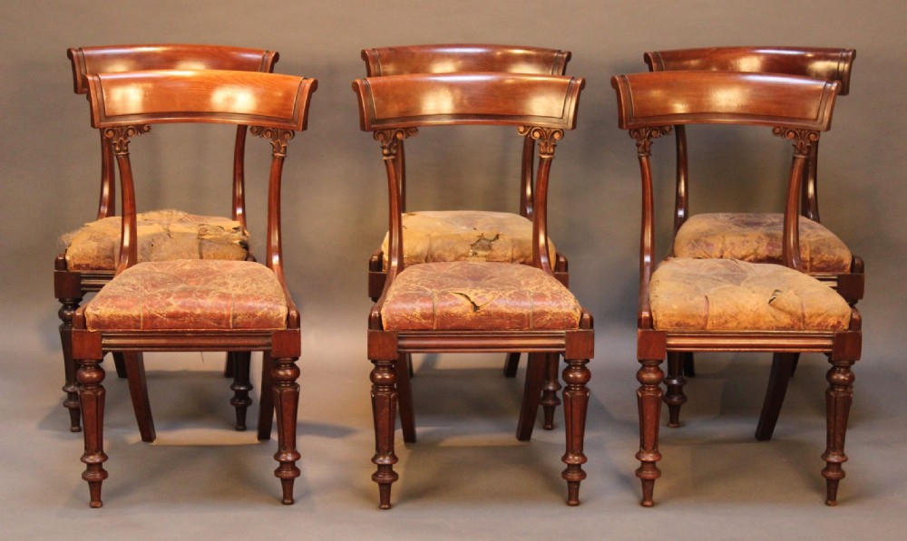 A Set of Six 19thc. Mahogany Dining Chairs