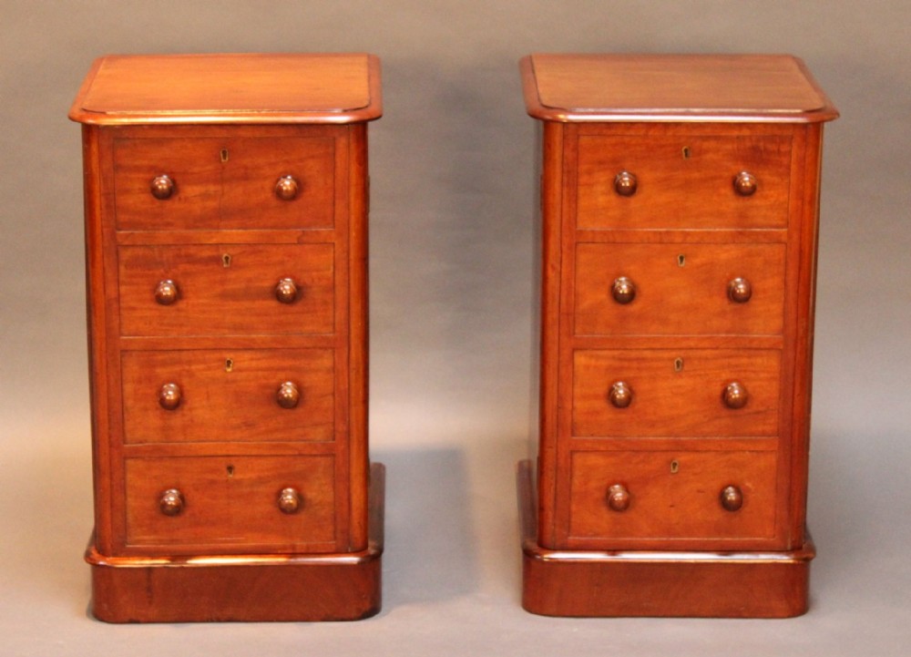 A Pair of Mahogany 19thc. Bedside Cupboards 