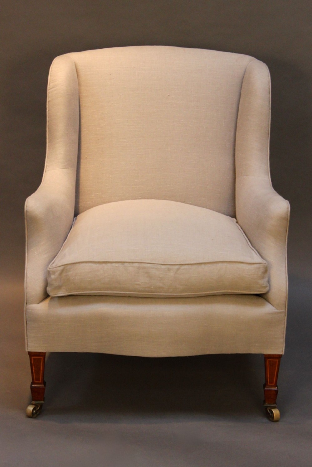 Late 19thc. Upholstered Wing  Armchair