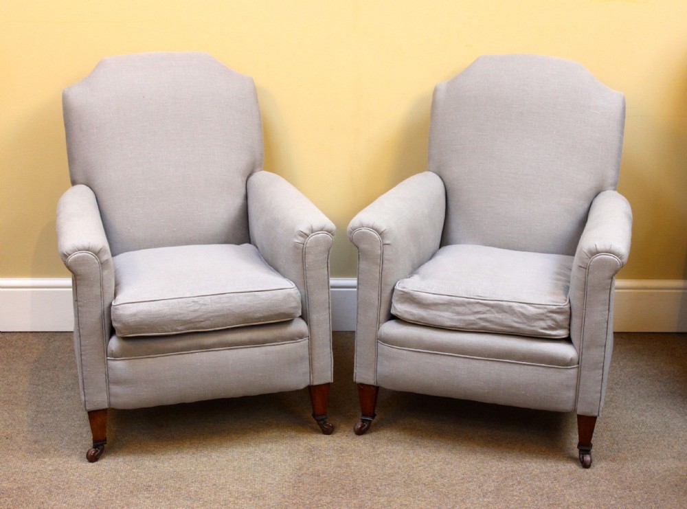 Pair of Late 19thc. Walnut Armchairs