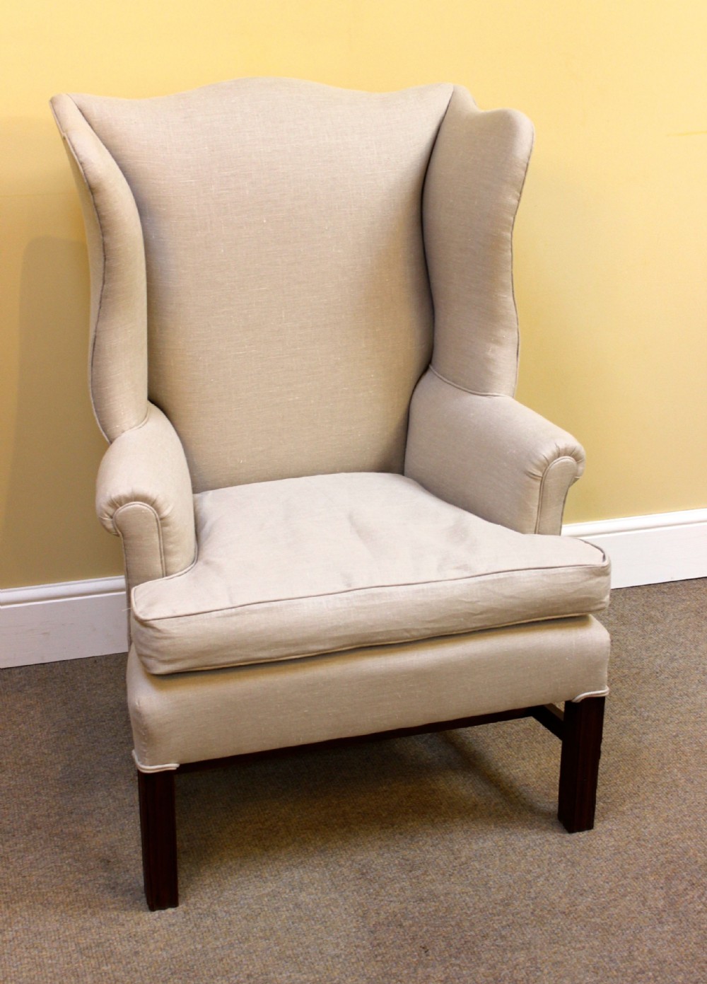 19thc. Mahogany Wing Armchair