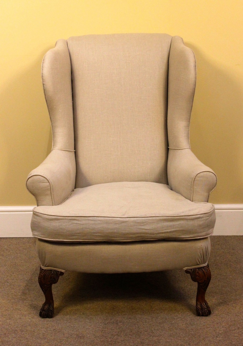 Early 20thc. Walnut Wing Armchair