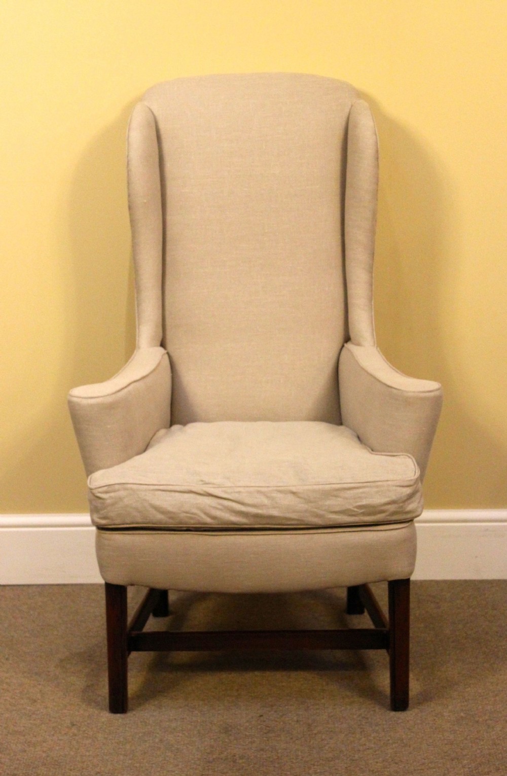 19thc. Mahogany Wing Armchair