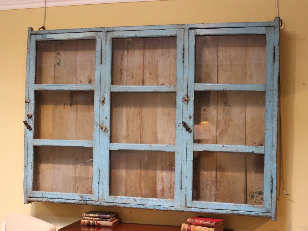 19thc. Painted Oak Wall Cabinet View II