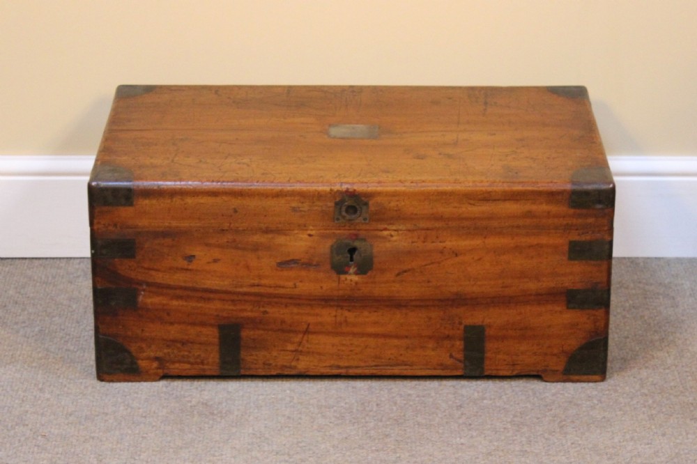 19thc. Brass Bound Camphor Wood Chest View II