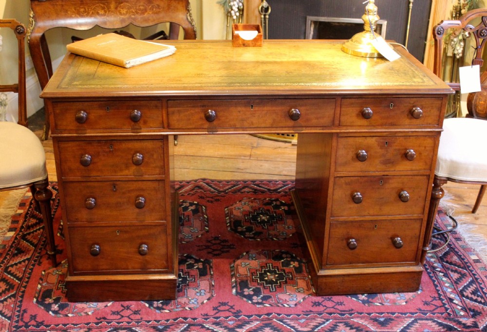 19thc. Mahogany Pedestal Desk View II
