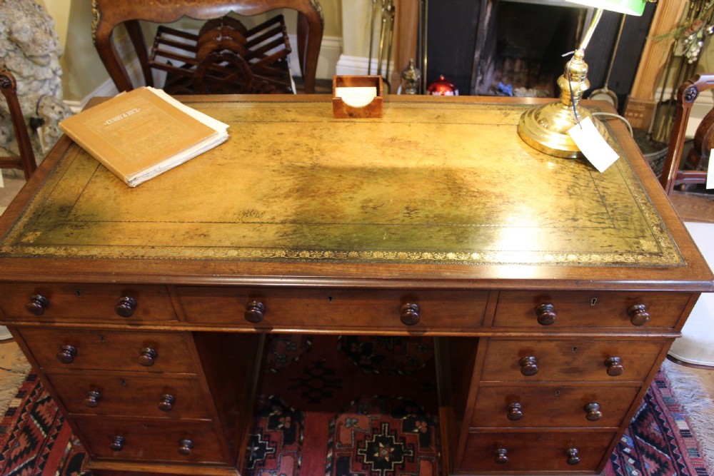 19thc. Mahogany Pedestal Desk View III