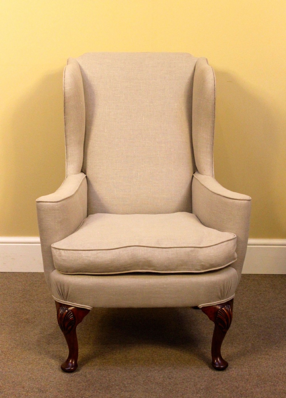 Late 19thc. Walnut Wing Armchair