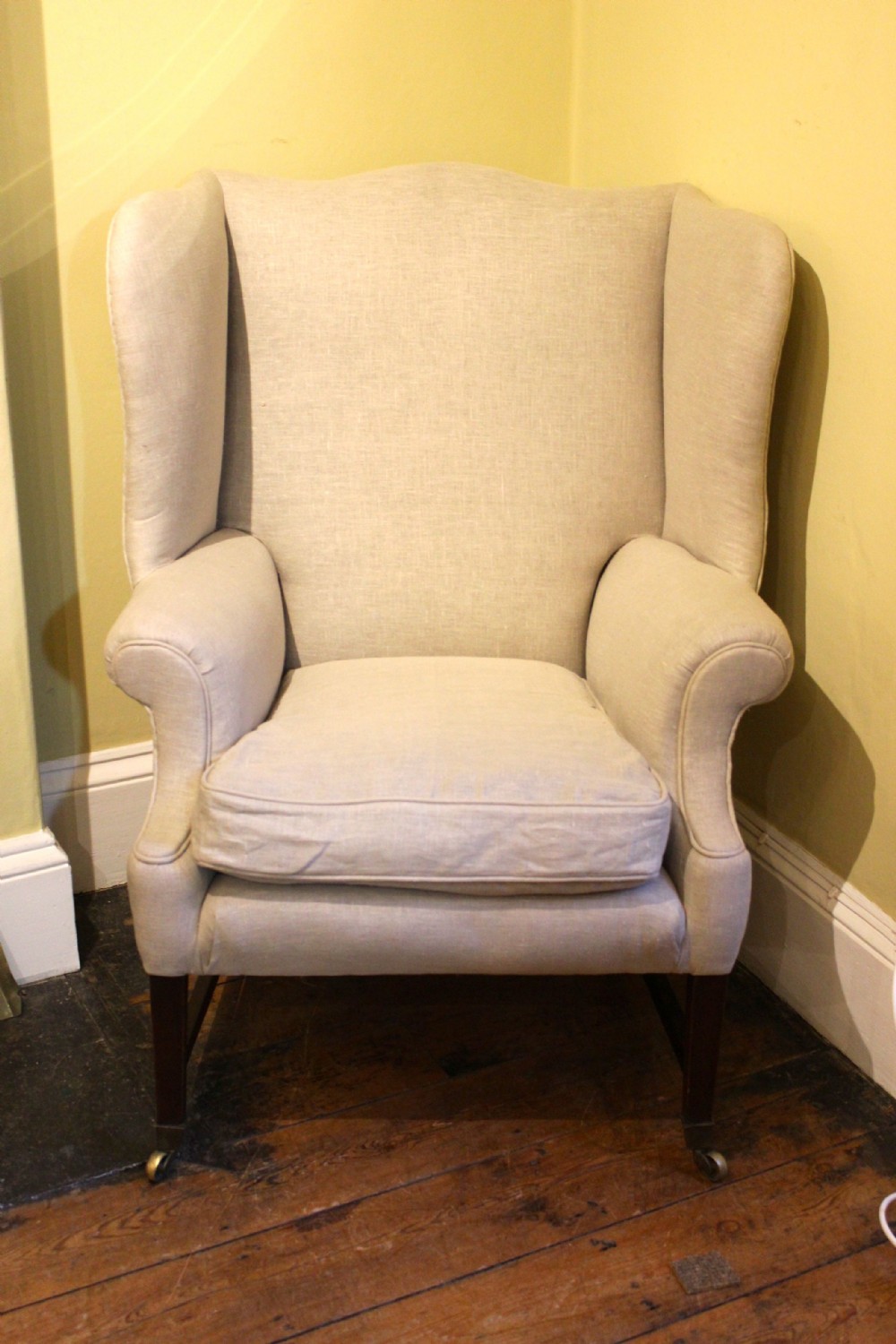 19thc. Mahogany Wing Armchair
