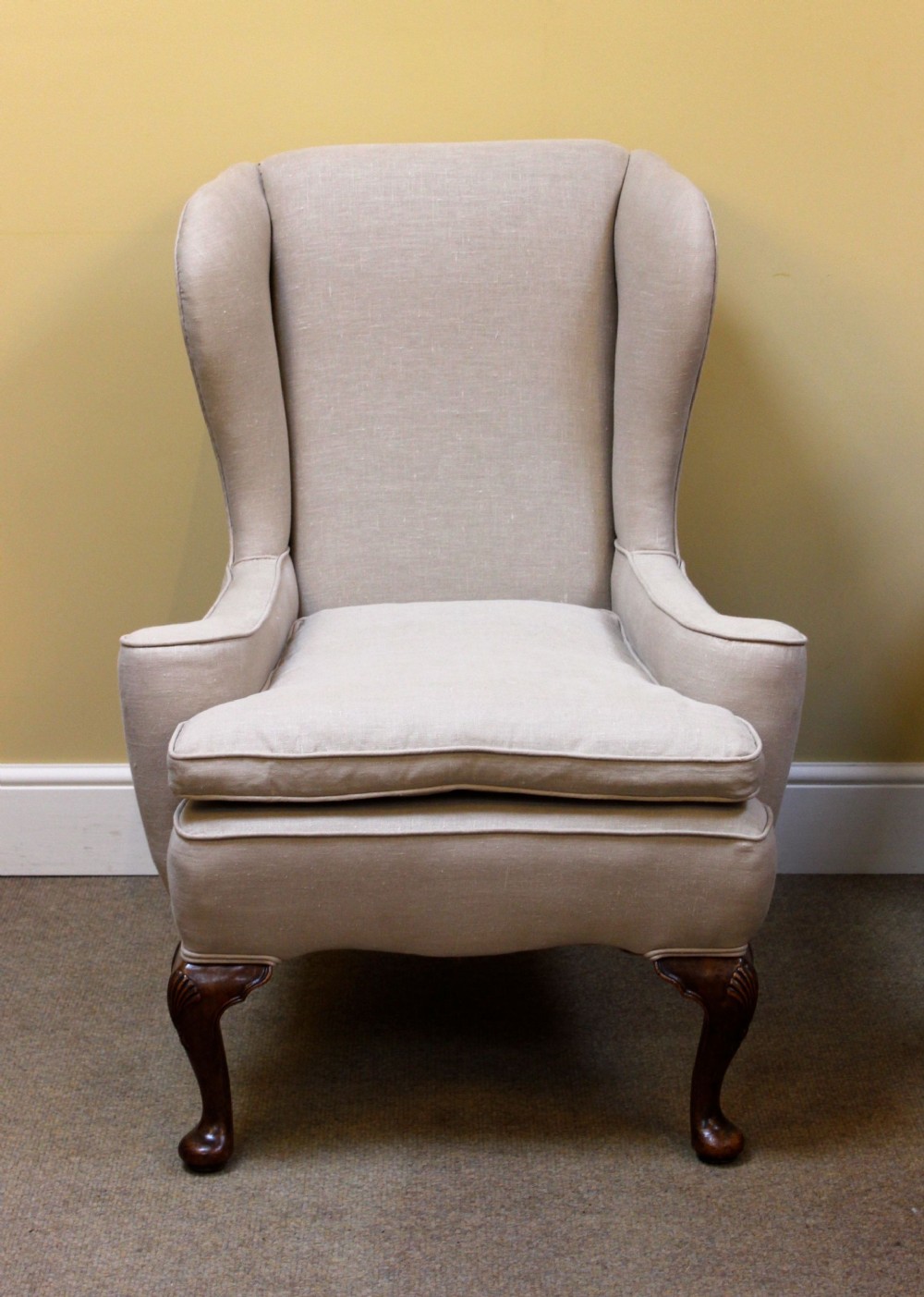 Late 19thc. Walnut Wing Armchair