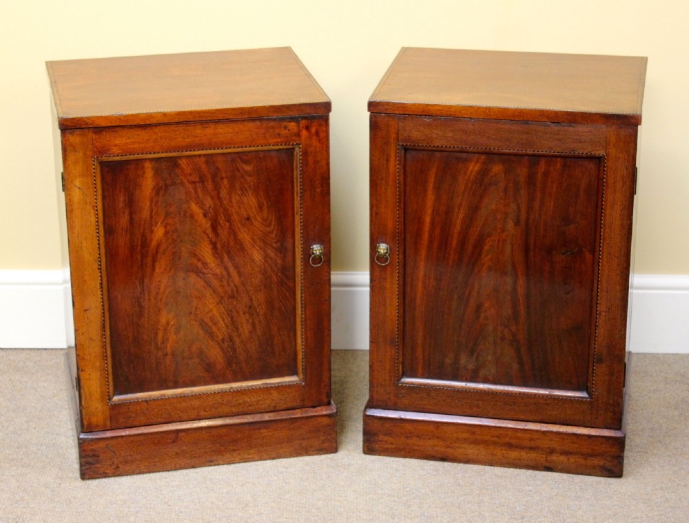 A Pair of Early 19thc. Mahogany Bedside Cabinets